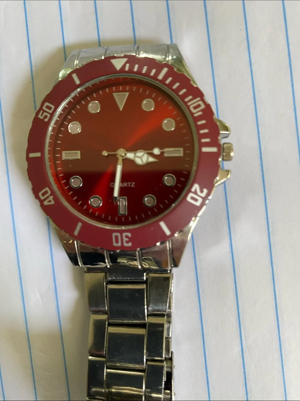 Men's Stainless Steel Watch with Black Dial and Bracelet